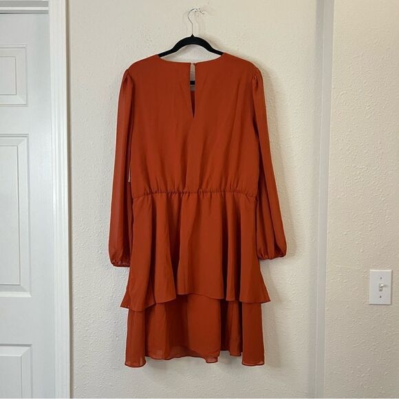 ALEXIA ADMOR Long Sleeve Fit and Flare Mini Chiffon Dress NEW Size 12 - Picture 3 of 6